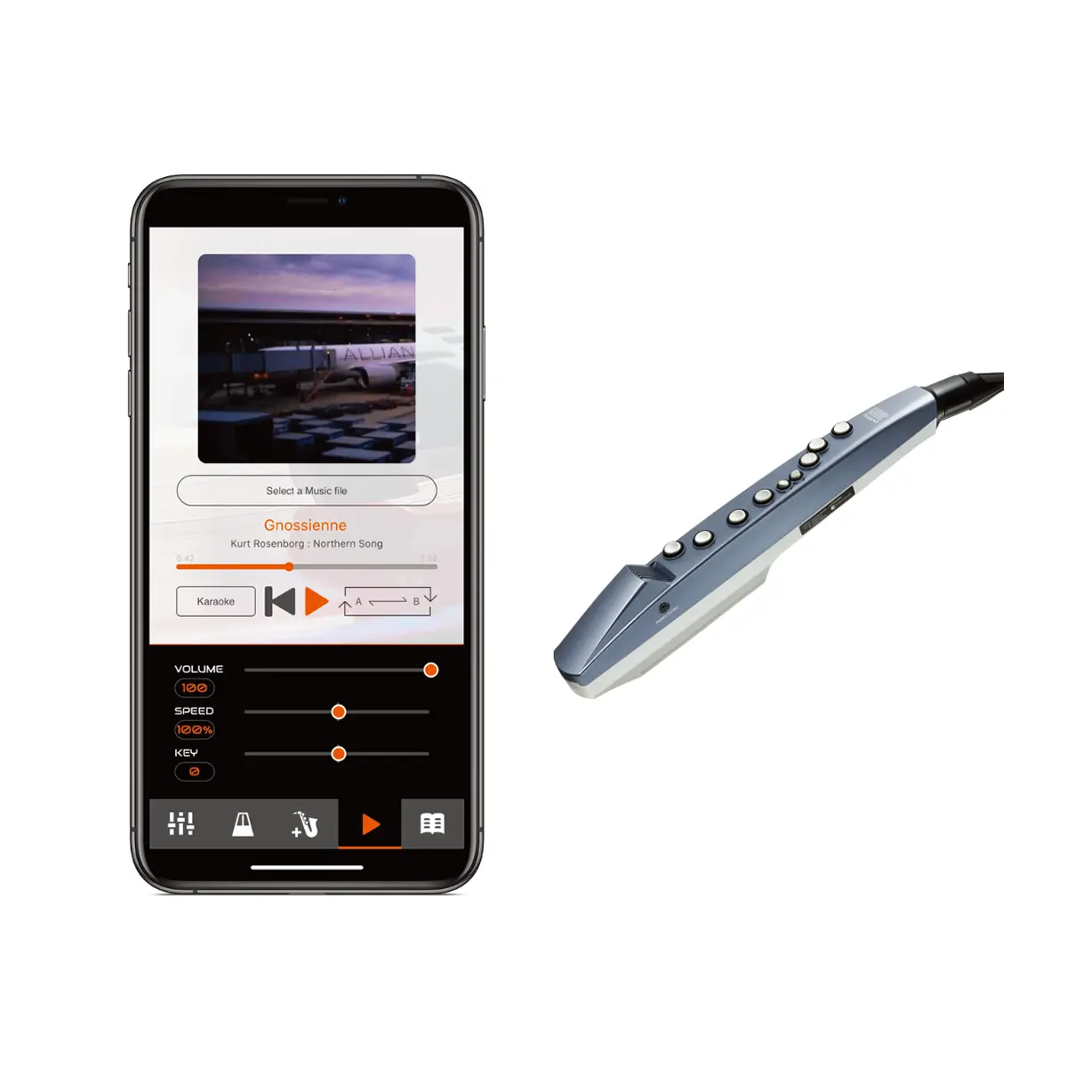 Aerophone mini Plusの画面デザイン