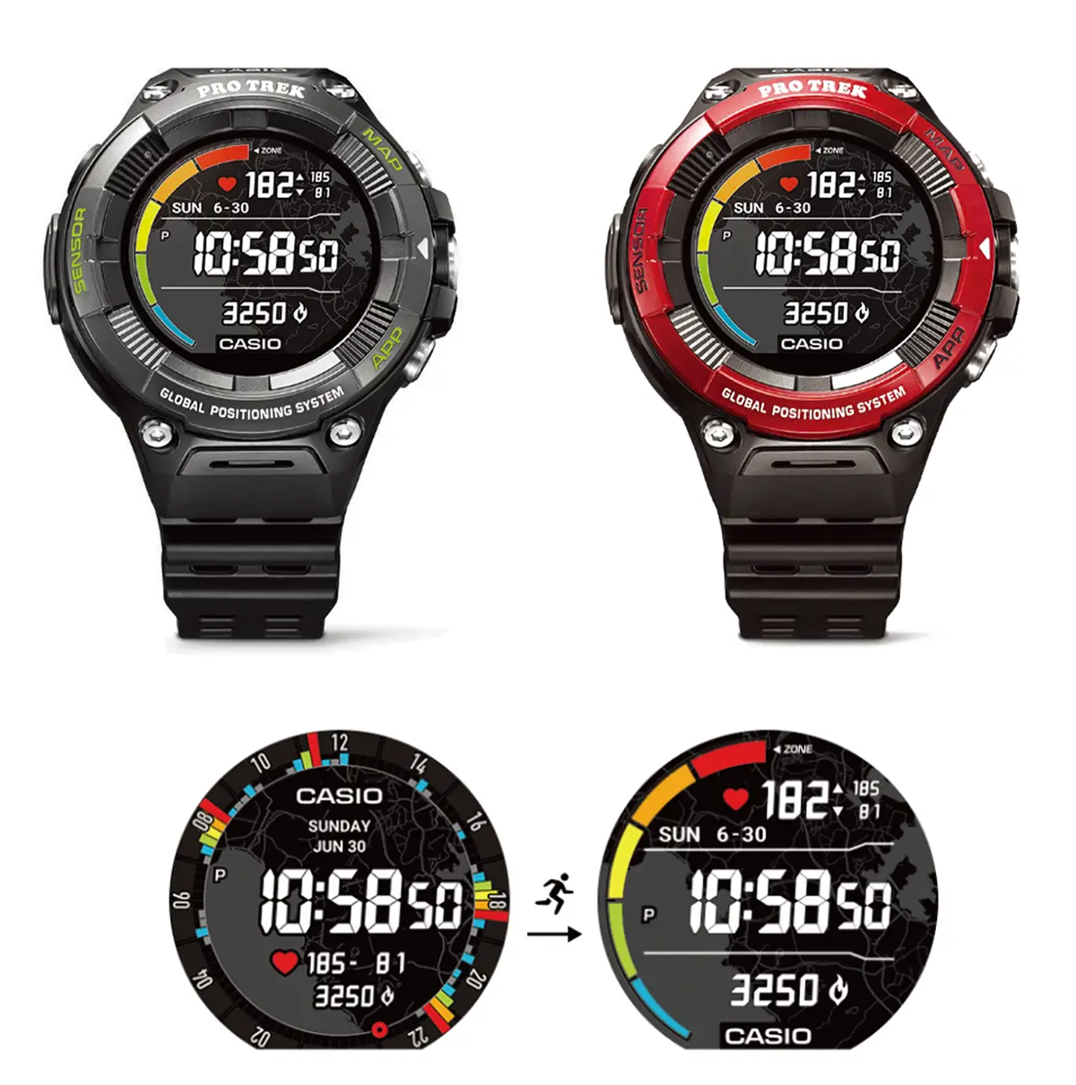 PRO TREK SmartのウォッチフェイスUI